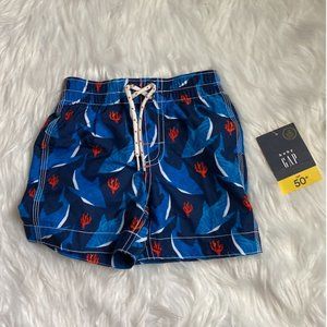 NEW Gap Baby Shark Blue Swim Trunks Shorts, Size 18-24 months